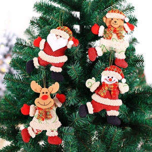 Décorations De Noël De Luxe Père Noël Bonhomme De Neige Cerf Ours Tissu Poupée Pendentif Arbre De Noël Ornements Suspendus Décorations - Product Image 2