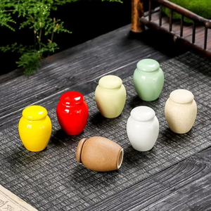 Guci Keramik Modern untuk Hewan Peliharaan Kecil dan Abu Kucing, Tempat Penyimpanan Kenangan dengan Kompartemen Rambut dan Kumis, Tersedia - Product Image 1