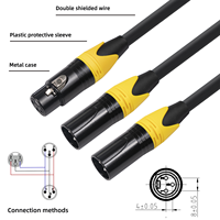 Cable Divisor en Y XLR Profesional, 1 Hembra 2 Machos, 3 Pines, Cable de Audio Balanceado, PVC, Cobre Libre de Oxígeno, Plateado, para Micrófono, DJ