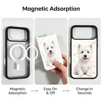 Étui de téléphone magnétique double détachable et deux-en-un, transparent mat, personnalisable, pour modèles iPhone