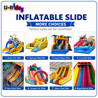 Offre Spéciale haute qualité grand toboggan gonflable d'escalier dessin animé toboggan aquatique pour enfants PVC château gonflable pour jardin Trampoline parc