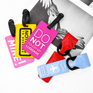 Toptan özel kauçuk silikon çanta için Pvc bagaj etiketi bagaj etiketi özel kişiselleştirilmiş Logo adı seyahat çantası bagajı etiketleri - Product Image 2