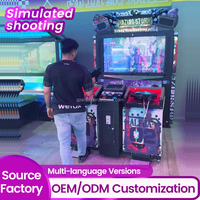 Machine de jeu d'arcade de tir VR simulateur 3D pour parc d'attractions, à monnayeur, en métal, pour intérieur, version anglaise