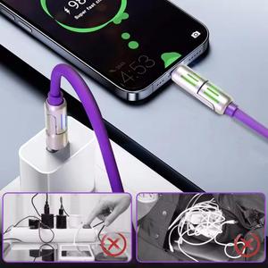 Chargeur multi-connecteurs 4 en 1, coudé rotatif, USB vers Type-C, 1,5 m, câble en silicone pour téléphone portable, charge rapide 240 W, transfert de données - Product Image 3