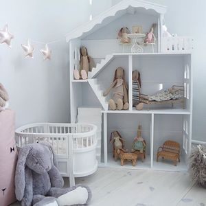 Tủ Sách Nhà Búp Bê Bằng Gỗ Cho Trẻ Em Tủ Sách Nhà Búp Bê Màu Trắng Cho Bé Gái - Product Image 3