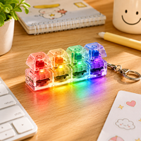 En gros, Porte-clés Fidget à 4 touches de clavier, Bouton LED à pression, Jouet sensoriel portable anti-stress pour les doigts