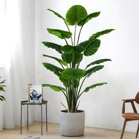 Arbre artificiel Alocasia haute simulation de 160 cm, 18 feuilles, fausse plante d'oreille d'éléphant (Taro) avec pot pour la décoration intérieure
