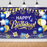 Pancarta de cumpleaños de la serie Black Gold, decoración de fiesta de banquete temático y tela de fondo para reunión y arreglo