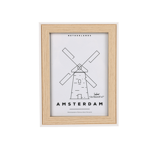 Cadre en plastique bicolore effet bois pour impression <span class=keywords><strong>texte</strong></span> orange personnalisée 8x10 pouces, décoration murale minimaliste rayée, cadeau, vente en gros - Product Image 2
