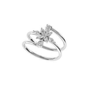 Excellent Pear & Marquise Cut Lab Grown Diamond <b>Ring</b> <b>925</b> <b>Silver</b> 9kt, 14kt, 18kt Gold Diamond <b>Rings</b> for Women's Engagement <b>Ring</b> - Product Image 3