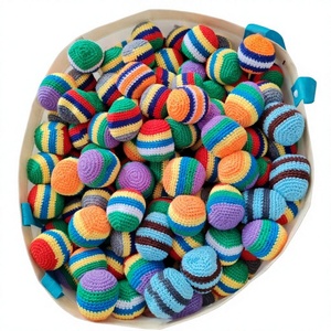 Ballons de jonglage en crochet faits main pour enfants, jouets d'extérieur, Hacky Sack, Footbag, jouets promotionnels - Product Image 1