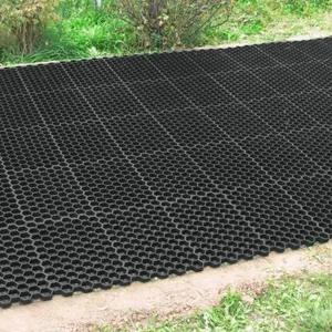 Height 48mm black color flat top Permeable HDPE Grass Pavers for fire lanes boat storage pads landscaping parking lot