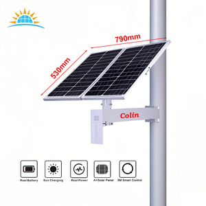 Kit d'alimentation solaire 80W avec grands panneaux 40AH 444Wh DC12V UPS pour caméra Hikvision Dahua <span class=keywords><strong>Uniview</strong></span> 4G Wifi, routeur 4G, commutateur Wifi - Product Image 4