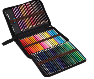 Bview Art 72 Lápices de colores solubles en agua de colores Bolsa de lona Lápices a base de aceite para colorear y pintar - Product Image 1
