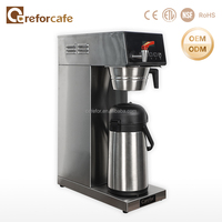 Café industriel à remplissage automatique goutte à goutte en acier inoxydable affichage numérique infuseur réglable cafetières commerciales