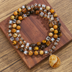 DIY Explosions Naturel Image Pierre Chandail Chaîne Automne Hiver Joker Long Collier Bijoux - Product Image 1