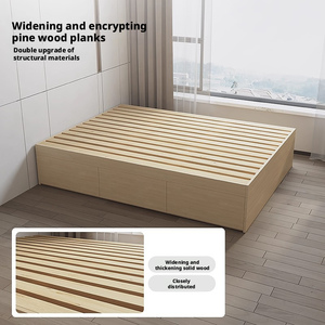 Cadre de lit multifonctionnel pleine grandeur avec tiroir de rangement haut, lit en bois massif - Product Image 3