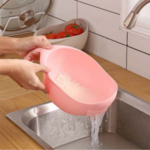 Venta al por mayor <span class=keywords><strong>cocina</strong></span> PP plástico arroz tamiz frutas y verduras lavado tazón cesta <span class=keywords><strong>escurridor</strong></span> - Product Image 4