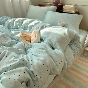 Ice Silk <b>Bedding</b> Set 4 Piece Summer Cooling Duvet Cover Set Fitted Sheet Pillowcases Breathable Moisture Wicking Skin Friendly - Product Image 1