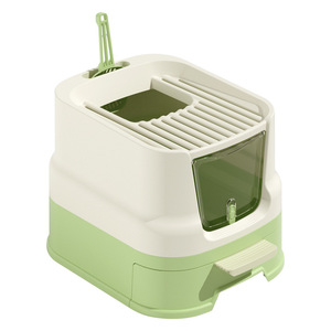 Custom-made enclosed cat litter <b>box</b> with drawer, <b>large</b> size, odor-proof, extra-<b>large</b> space for cats. - Product Image 2