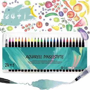 Ensemble de stylos marqueurs à pointe pinceau pour aquarelle, couleurs vives, qualité supérieure, pour estomper les couleurs et peindre à l'encre - Product Image 2