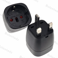 Adaptateur de prise EU vers UK 13A avec fusible, convertisseur Schuko Euro vers prise britannique 3 broches, prise de voyage pour prise britannique 250V, 1 sortie, homologation UKCA