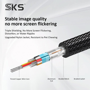 สาย1.4 DisplayPort <span class=keywords><strong>8K</strong></span> 60Hz 4K 144Hz สาย DP ชุบทอง HBR3 HDR สำหรับการ์ดจอเล่นเกม - Product Image 3