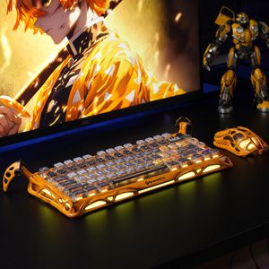 GravaStar Mercury K1 Pro 무선 기계식 게임용 키보드, 알루미늄 합금 75% 레이아웃, 수제 전투 착용 옐로우 에디션 - Product Image 2
