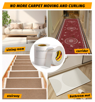 Ruban adhésif double face en caoutchouc thermofusible pour tapis, pour sols en bois dur, antidérapant, anti-roulement, imperméable, sans résidu, blanc résistant