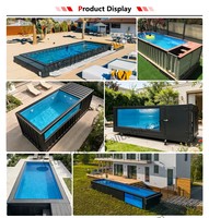 Nouveau design hors sol piscine modulaire en conteneur extérieur villa préfabriquée 20 pieds 40 pieds piscine en conteneur de luxe