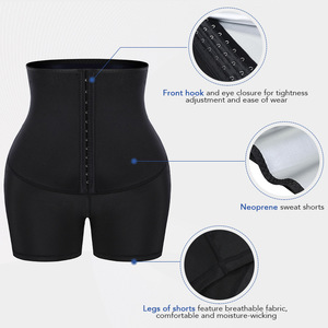 S-4XL taille haute bout à bout Shaper culotte ventre contrôle Shorts 3 crochets ventre plat gaine Yoga Shorts solide hanche rehausseur - Product Image 4