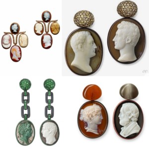 Boucle d'oreille pendentif en agate <span class=keywords><strong>camée</strong></span> vintage <span class=keywords><strong>camée</strong></span> - Product Image 2