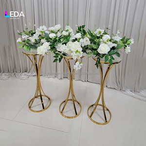 LEDA Nuovo Design: Supporto per Fiori in Acciaio Inox Dorato Lucido, Centrotavola, Piedistallo per Fiori per Decorazioni Matrimoniali ed Eventi - Product Image 2