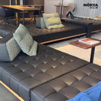 NORYA Canapé d'angle moderne minimaliste italien en cuir souple, ensemble de canapés de luxe dos à dos pour salon, meubles en bois