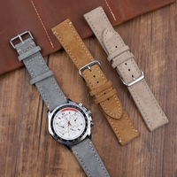 Bracelets de montre intelligents en cuir suédé de luxe, réglables, boucle à ardillon de qualité supérieure, pour hommes, 18/20/22/24 mm