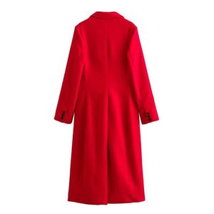 Elegante abrigo largo de lana de algodón, chaqueta de solapa de doble botonadura de invierno, gabardina de moda con cinturón ajustado, ropa informal para mujer - Product Image 2