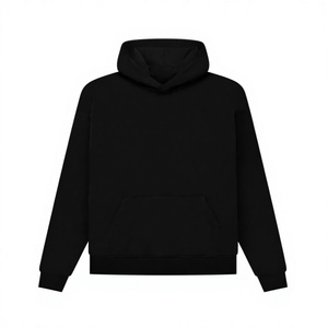 Custom <b>Plain</b> <b>Black</b> Pullover Hoodie <b>Mens</b> Oversized Hooded <b>Sweatshirt</b> Premium Cotton Fleece Casual Streetwear Blank Hoodie OEM ODM - Product Image 1