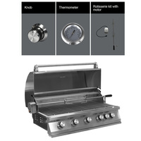 Barbecue à gaz GPL/GN extérieur de luxe moderne haut de gamme en acier inoxydable SUS304 avec brûleurs réglables et allumage piézoélectrique