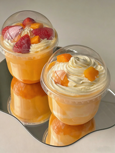 Gobelets en plastique PET transparents personnalisés avec logo pour crème glacée, 200 ml, pour parfait <span class=keywords><strong>bio</strong></span>, desserts aux fruits, boissons froides, yaourts, avec couvercles - Product Image 1