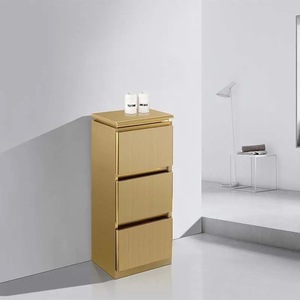 Zxm Barbershop <b>Tool</b> <b>Cabinet</b> Luxury Beauty Hair Saloon <b>Tools</b> Cart Golden Stainless Steel 3 Drawer Salon Trolley Hairdressing - Product Image 1