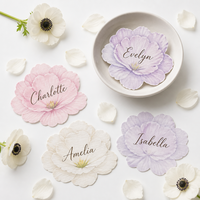 Cartes de visite personnalisées découpées en forme de fleur, logo imprimable, cartes en papier couleur uniques et personnalisables pour la promotion
