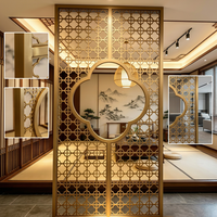 Paravent moderne en acier inoxydable, séparateur de pièce, décoration de salon d'hôtel de luxe découpée au laser et revêtue d'or, fabrication sur mesure