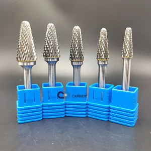 Manufacturer 6.35mm 6mm 1/4" Shank SL Solid Rotary Drill Rotary Burr Carbide Cutting Rotating File Burs Tungsten Carbide Burr