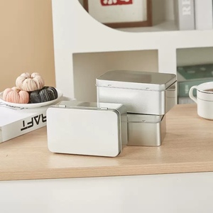 Số lượng lớn hình chữ nhật có bản lề Nắp thủ công Thẻ Snack lưu trữ thực phẩm tin kim loại hộp thiếc - Product Image 4