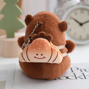 Bán buôn kapibala búp bê sang trọng <span class=keywords><strong>KEYCHAIN</strong></span>-Hamburger Croissant bánh mì capybara Thú nhồi bông đồ chơi tùy chỉnh Quà Tặng hợp thời trang Đồ chơi figurine - Product Image 4