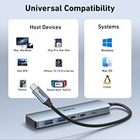 BENFEI 6-IN-1 USB-A/USB-C MULTI-PORT HUB 4K 60Hz HD MI PD 100W 1000Mbps Ethernet USB3.0x3