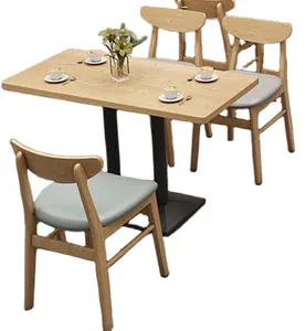 Hot New Milk Tea Store mesas y sillas de madera maciza comida ciudad comedor restaurante de comida rápida mesas y sillas asiento de tarjeta sofá