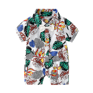 Wholesale Hawaii Design Newborn Baby <strong>Boy</strong> Romper Infant Beach Romper Short Sleeve Baby Shirt <strong>Onesie</strong> for Summer - Product Image 4
