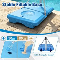 IUNNDS Panier de basket portable pour piscine, cadre en acier réglable en hauteur, revêtement anti-rouille, jante éclairée par LED, comprend 2 ballons de basket