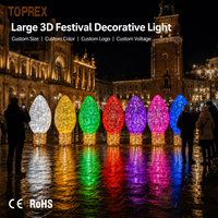 Décorations de Noël géantes pour pelouse, ampoules LED 3D surdimensionnées, sculpture de gros ampoules C9, lumières de jardin rétro sur piquets
